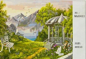 Рисование по номерам " Беседка в горах ", 40х50 см