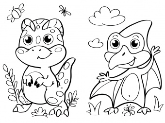 WOW Раскраска. Милые динозаврики