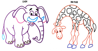 Раскраска с цветным контуром ЖИВОТНЫЙ МИР (53661)