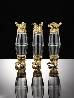 Подарочный набор / Графин и рюмки-перевертыши с знаками зодиака (прозрачный)