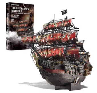 Piececool металлический пазл 3d корабль королевы Анны, месть, пиратский корабль, металлическая модель, строительные блоки