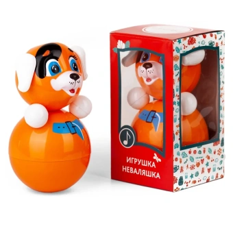 Музыкальная игрушка для малышей Неваляшка Собачка 22 см