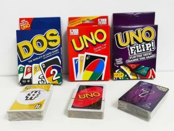 Набор настольных игр Uno, Uno Flip, Dos Карточные игры Уно для детей и взрослых
