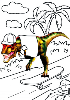 Раскраска с фото. Динозавры