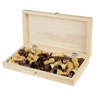 Шахматы деревянные для детей и взрослых, доска 29x29 см, лакированные, подарочные, Золотая сказка