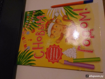 С Новым годом! Раскраски с цветным образцом