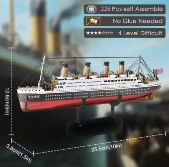 Piececool 3d металлический пазл подарки для взрослых, модель корабля Титаника , 226 шт. круизных пазлов, строительные искусственные игрушки