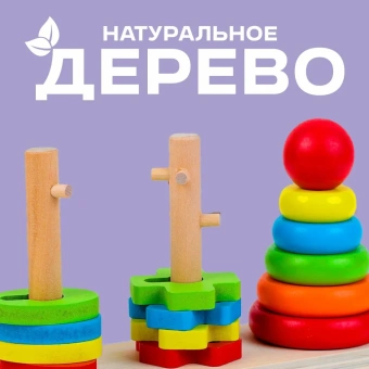 Пирамидка логическая "Цветочки и кружочки"