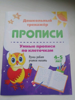 Умные прописи по клеточкам. 4-5 лет. Ручки ребят учатся писать. ФГОС ДО