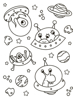Раскраска А4. В космосе