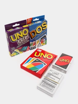 Набор настольных игр Uno, Uno Flip, Dos Карточные игры Уно для детей и взрослых