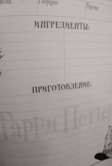 Неофициальная книга для записи рецептов Гарри Поттера