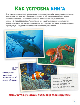 Лепим из пластилина акулу, осьминога и рыбу-клоуна