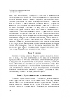 Татьяна Иванова: Учебная программа дисциплины «Гражданское право»